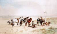 Donkey Riders in the Dunes