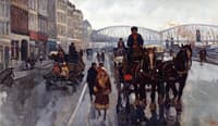 Horses and Carriages on the Boompjes with the Maasbrug, Rotterdam