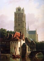 A View of Dordrecht with the Grove Kerk