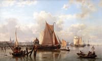 A Busy Day on the IJ, Amsterdam in the Distance