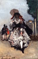Young Woman with Umbrella, Paris
