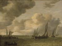 River Mouth with Cargo Ships