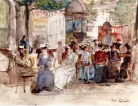 An Elegant Company Resting under Trees, Paris