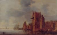 City Wall and Two Towers on a River