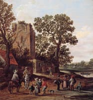 Landscape with Beggars and Two Riders at a Ruin