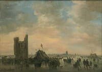 Ice-Skating near the Ruins of Huis te Merwede at Dordrecht