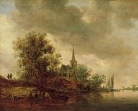 River Landscape with a Village Church