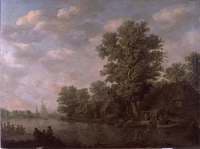 View of a Village by a River