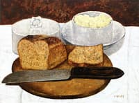 A Still Life with Bread, Butter, and a Knife