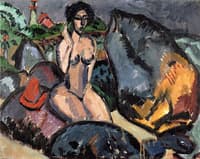 Bather between Rocks