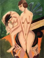 Two Female Nudes in a Room