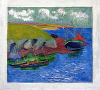 Sardine Boats on a Rocky Coast