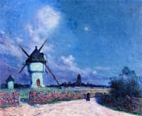 The Windmill at Bath-sur-mer in the Moonlight