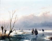 Winter Landscape with Skaters on the Ice