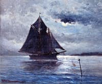 Schooner in the Moonlight