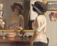 Woman with Corset in front ofMirror