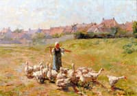 Peasant Girl with Geese
