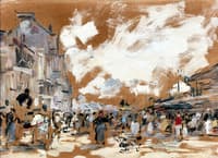 Trouville, the Fish Market (oil sketch)