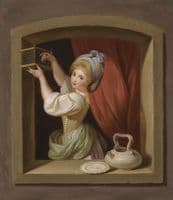 A Young Girl At The Window, Placing A Goldfinch In A Cage