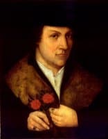 Portrait of a Man Holding Flowers