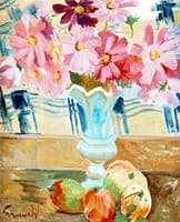 Still life with garden cosmos