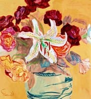 Still life with flowers in jar