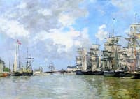Fecamp, Sailboats in the Port