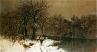 Deer in a Wintery Forest