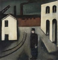 City with Railroad Worker