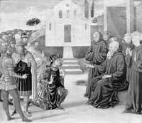 Totila before Saint Benedict