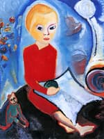 Child in a Red Nightgown with His Toys