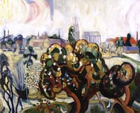 View of Utrecht with Flowering Apple Trees