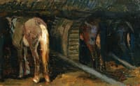 Horses in a Stable