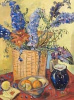 Still Life of Delphiniums