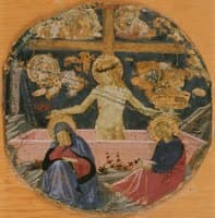 The Man of Sorrows, with the Mourning Virgin, Saint John the Evangelist, and Symbols of the Passion