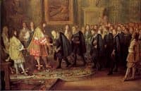 Louis XIV receives a delegation from the Swiss Confederation in the Louvre