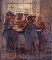 Three Children around a Table