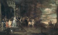 The Leavetaking of Captain Hendrik de Sandra (1619-1707), sent off by his Wife and Children