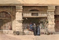 Bartering at a Pottery Stand