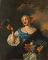 Young Woman with a Parrot