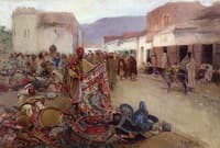 A Busy Market, North Africa