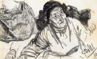 Ein obere Frau mit Feuerholz, Schize
