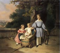 Children on a Balcony, Trieste in the Distance