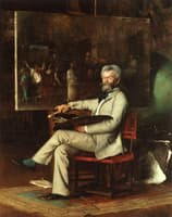 The Artist Munkaczy in his Studio