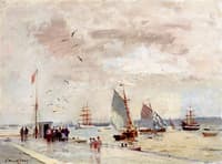 A Windy Day, Lisbon Harbor