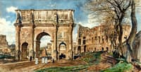 The Arch of Constantine and the Colosseum, Rome