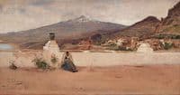View of Taormina with Etna