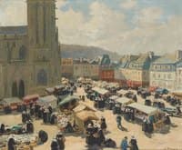 Place du marché à Quimper