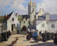 Scène de marché en Bretagne