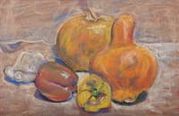 Still Life with Peppers and Pumpkins